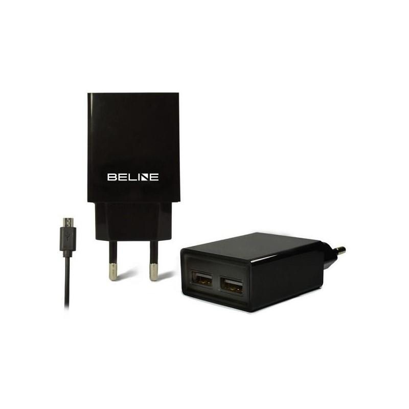Travel Charger Beline    2xusb + Microusb 2a Bla
