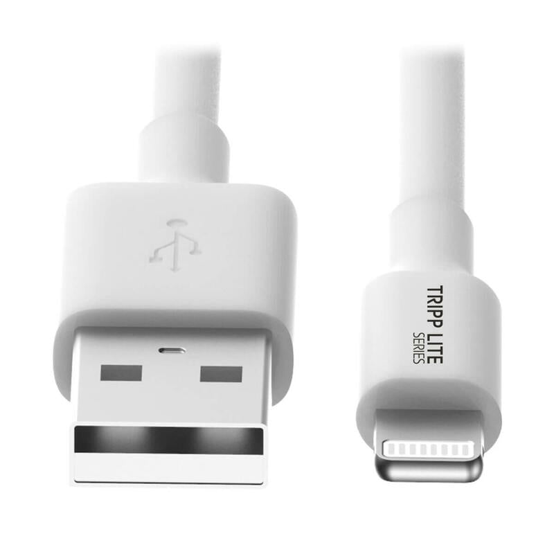 Tripp Lite M100-006-Wh Cable De Sincronización Y Carga Usb A A Lightning, Certificado Mfi - Blanco, M/M, Usb 2.0, 1.83 M [6 Pies]