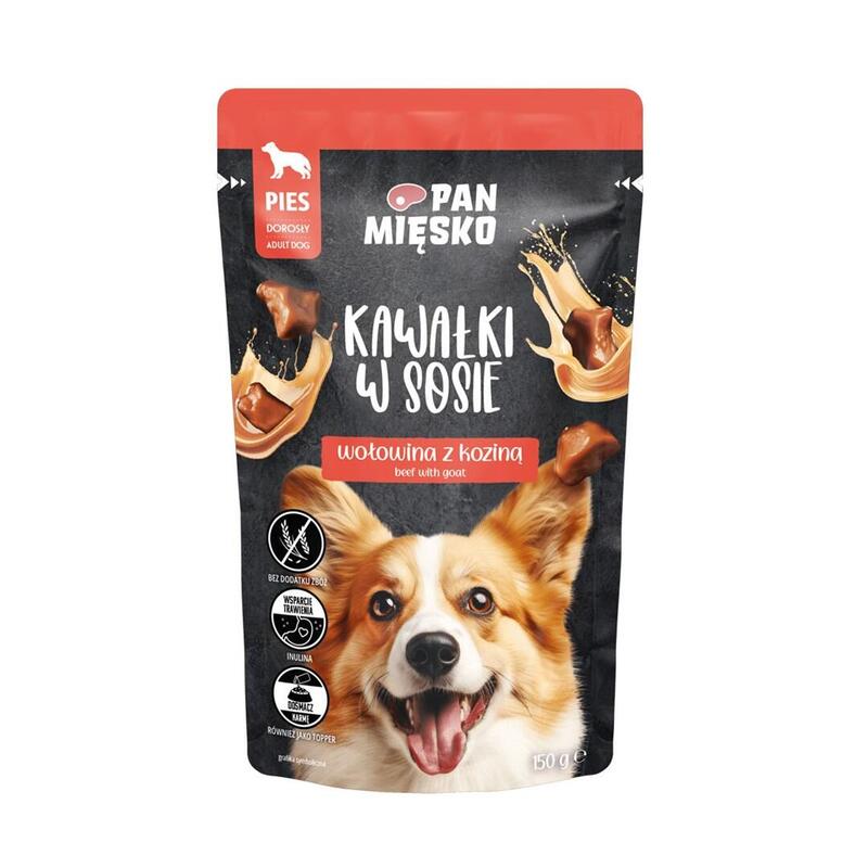 Trozos De Carne En Salsa De Vaca Y Cabra (Adultos) - Comida Húmeda Para Perro - 150g