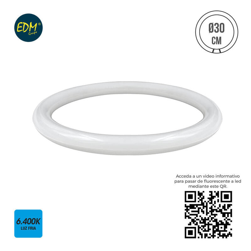 Tubo Circular Led G10q 20w 2100lm 6400k Luz Fria (Eq. 32w) Ø30cm Edm