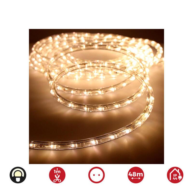 Tubo Flexiled 2 Vias Fijo 48m. 30 Leds/M Blanco Cálido