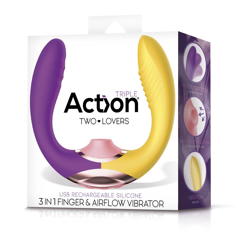 Two Lovers 3 In 1 Vibrador Con Finger Y Succión