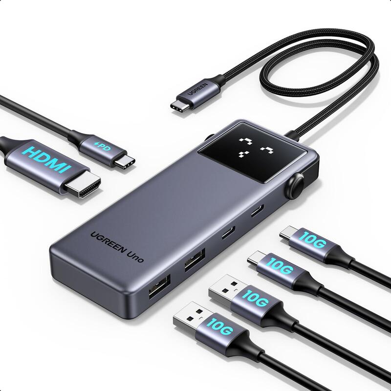 Ugreen 6w1 Usb-C Hub  2x Usb-A  Usb-C Pd 85w  2x Usb-C 3.2  Hdmi 4k@60hz  Led