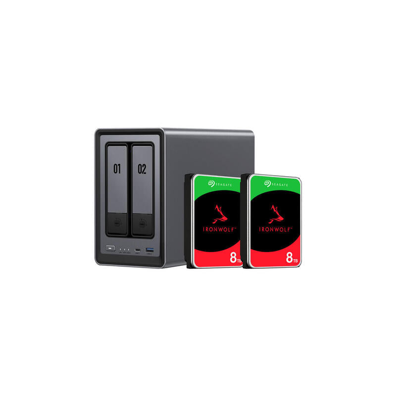 Ugreen Dxp2800 + 2x 8 Tb Seagate Ironwolf Hdd Bundle Ugrsea1