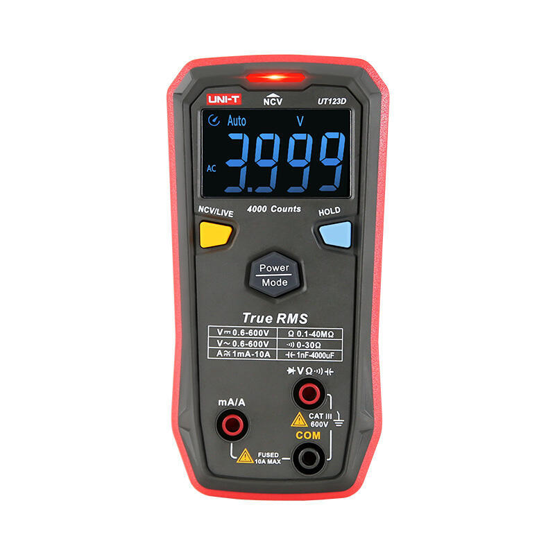 Uni-T Ut123d Digital Multimeter, 600 V Ac Dc, 10 A Ac Dc, Ncv, 40 Mo, 4000 ?F, -40 To 300 °C, 4000 Counts, Cat Iii 600 V
