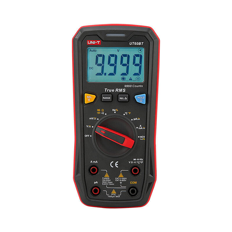 Uni-T Ut60bt Digital Multimeter With Bluetooth, 1000 V Ac Dc, 10 A Ac Dc, 100 Mo, 10 Mf, 10 Mhz, -40 To 1000 °C