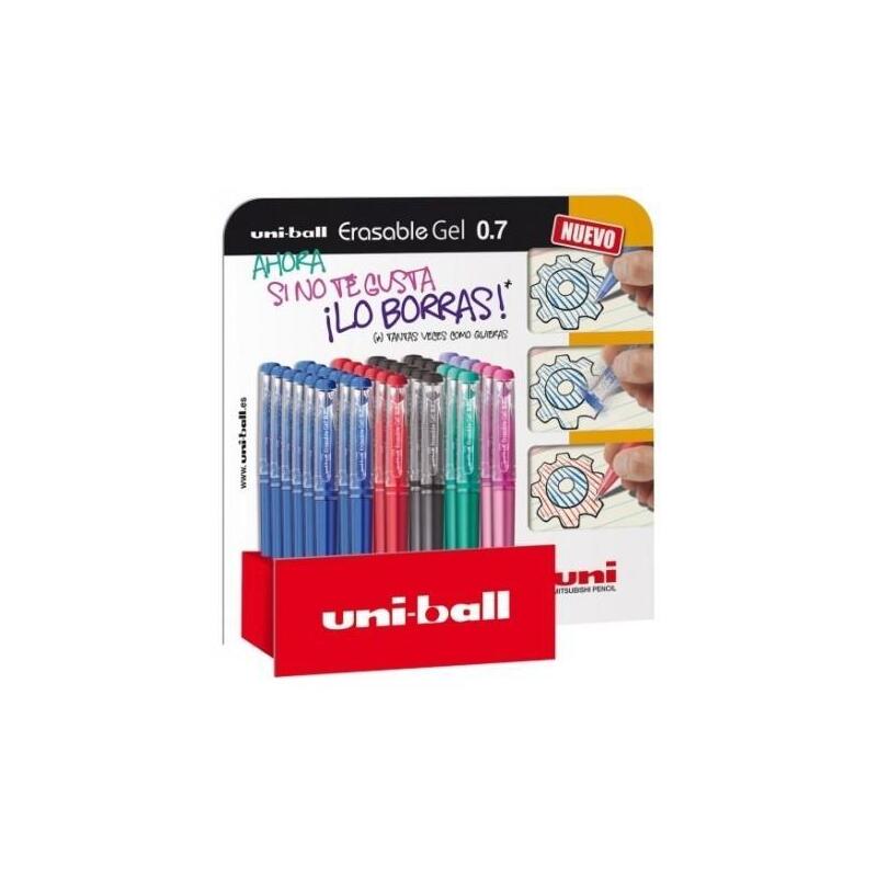 Uniball Boligrafo Gel Borrable Uf-222/3d 6 Colores - Expositor 36u -