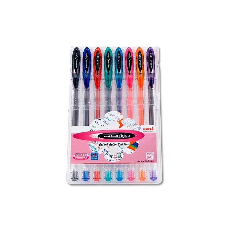 Uniball Rollerball Signo Um-120 Basico 8p C/Surtidos En Estuche De 8
