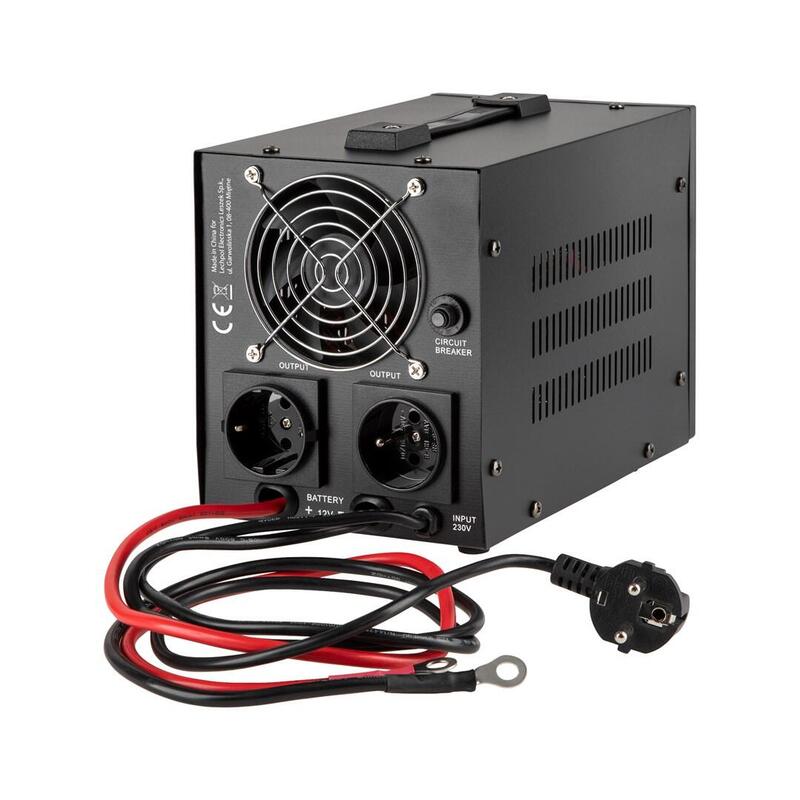 Uninterruptible Power Supply Kemot Prosinus-500 Converter With Pure Sine Wave And Charging Function 12v 230v 500va/300w - Black Color