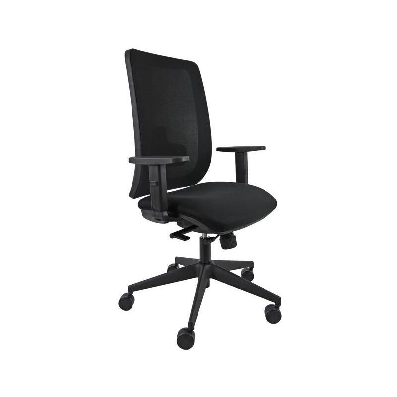 Unisit Silla Retro 911 Giratoria Sincro Translap C/Ruedas Reposabrazos Ajustables Tejido Negro