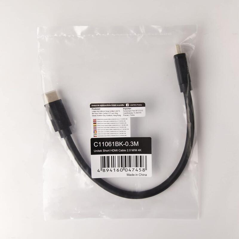 Unitek Cable Hdmi 2.0 4k, 0,30 M, C11061bk