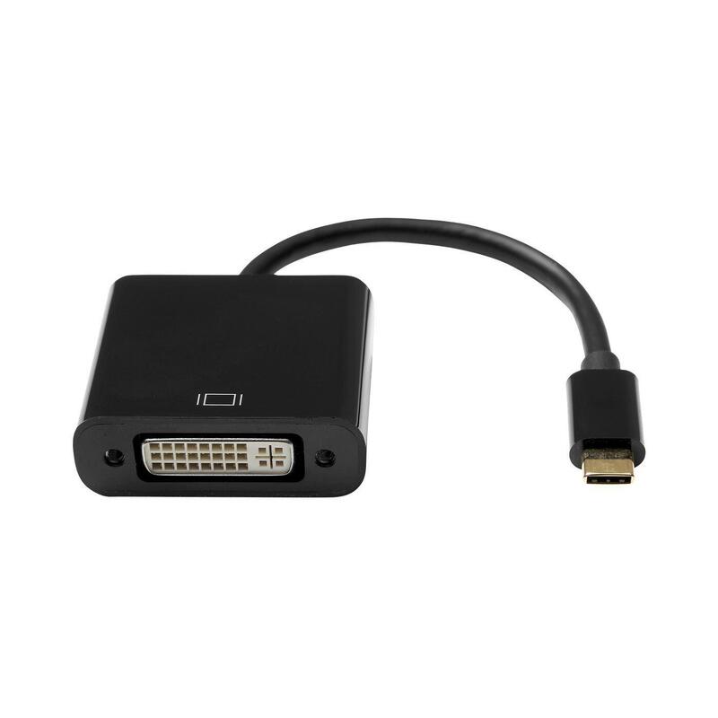 Usb-C (M) To Dvi-I 24+5 (F)  Adapter, Black 10cm