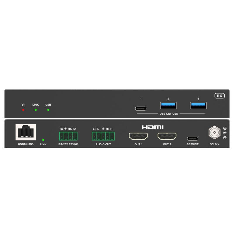 Usb3.2 Gen 1 Extender (100m)  With Dual Usb-C In & Video