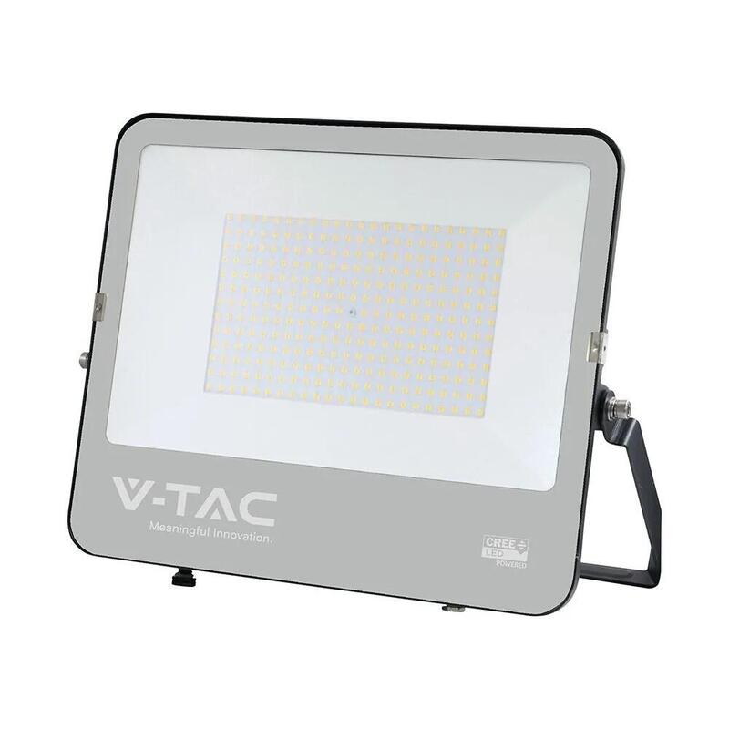 V-Tac 200w Led Floodlight Cree Chip Black Body Grey Glass 6500k 135lm/W