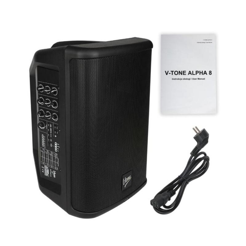 V-Tone Alpha 8 - Kolumna Aktywna Akumulatorowa 8", Bluetooth, Tws, Dsp, Aux, 95w, Rms, Wbudowany Mikser