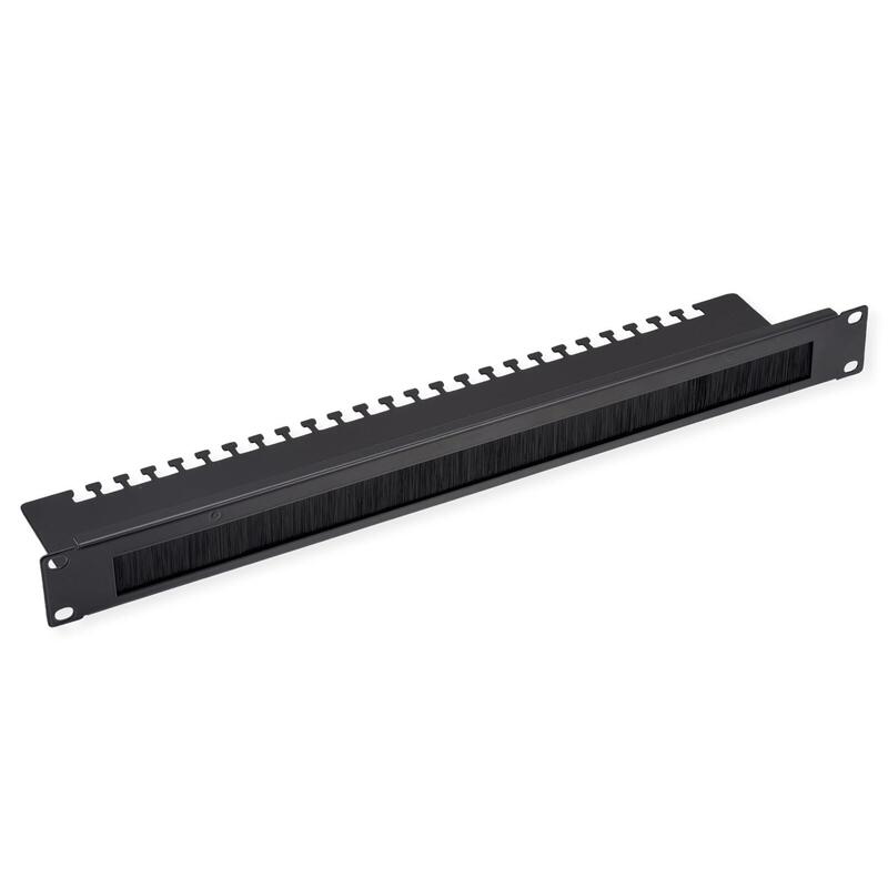 Value 19-Pulgadas Pasacables 1 He, Con Brstendichtung & Kabeltrgerplatte, Negro