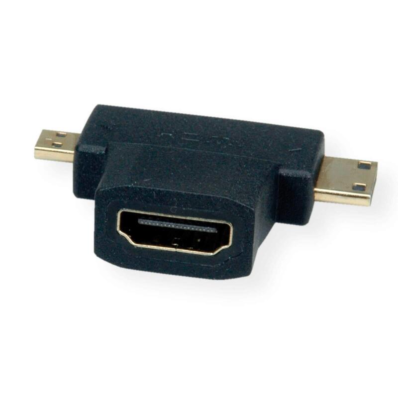 Value Hdmi T-Adapter Hdmi - Hdmi Mini + Hdmi Micro