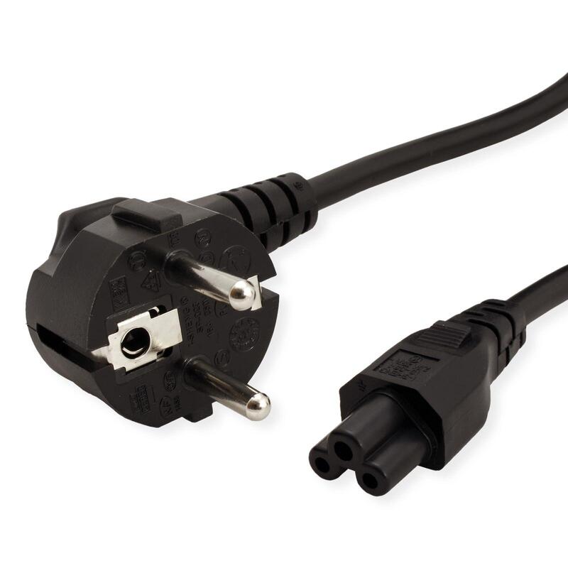 Value Netzcable, 3pol. Notebook-Buchse, Schwarz, 3 M