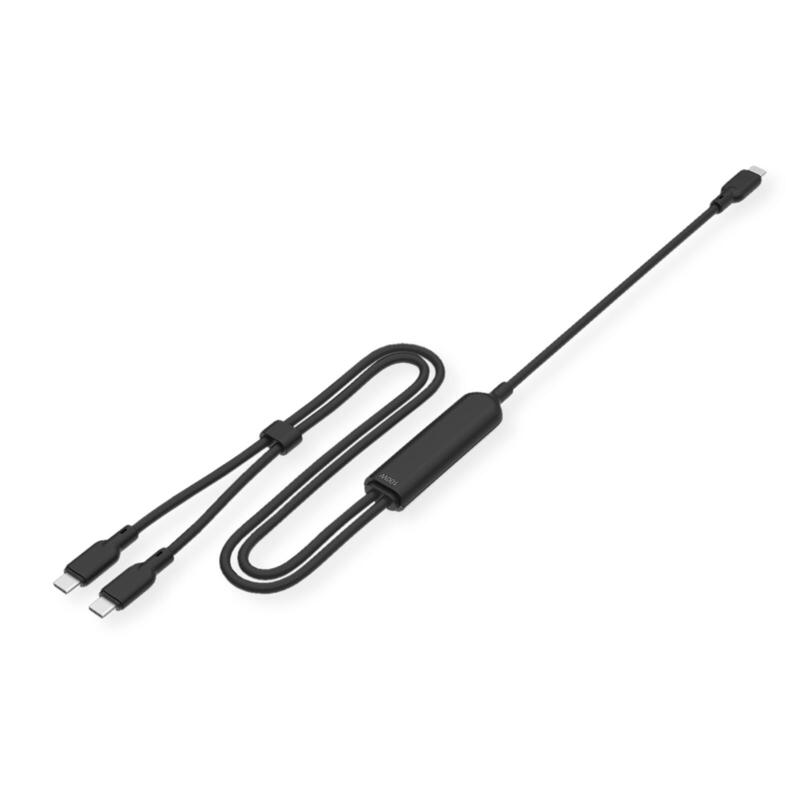Value Usb Tipo C Split-Cable De Carga, C - 2x C, M M, Max. 100w, Negro, 1,8 M