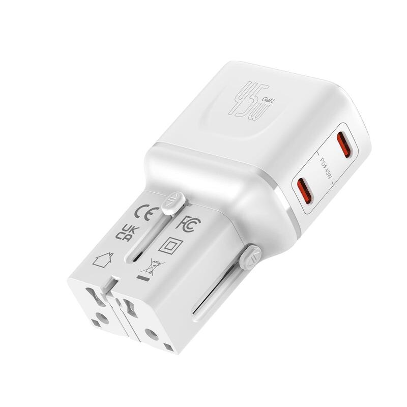 Value Usb Viaje Carga Equipo, Eu Uk Us, 2x Usb C, 45w