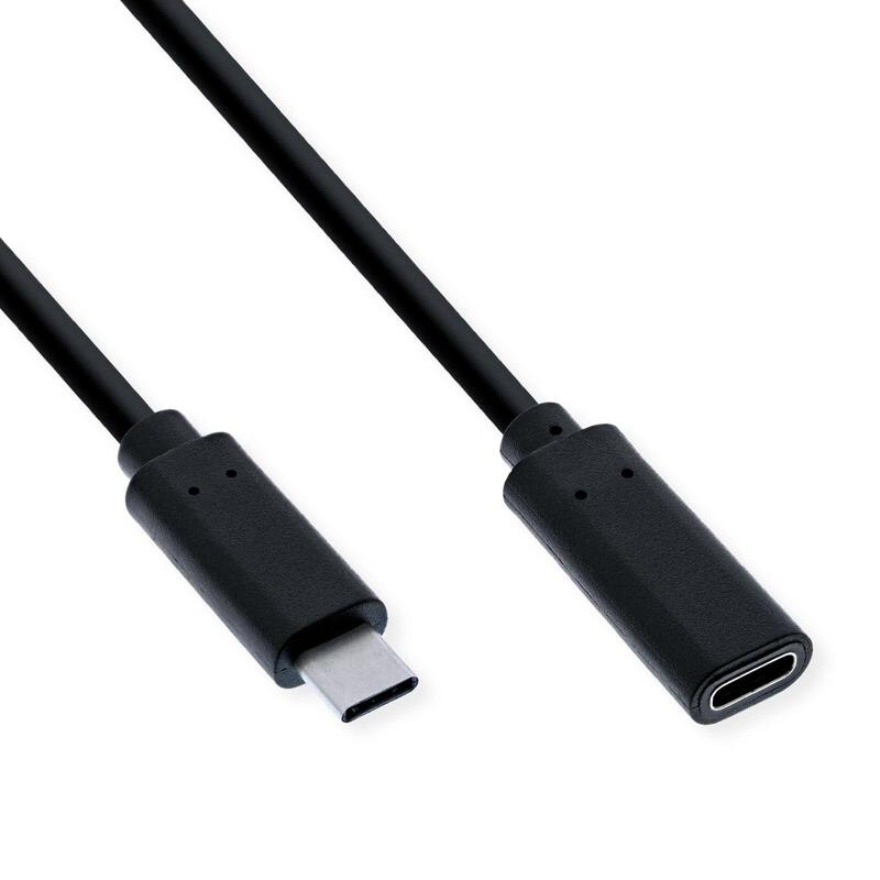 Value Video Alargador Cable (Dp Alt Mode) Usb Tipo C-C, M H, Negro, 1,5 M