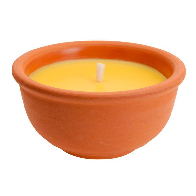 Vela Citronela De Barro Ø13 X 6,5 Cm