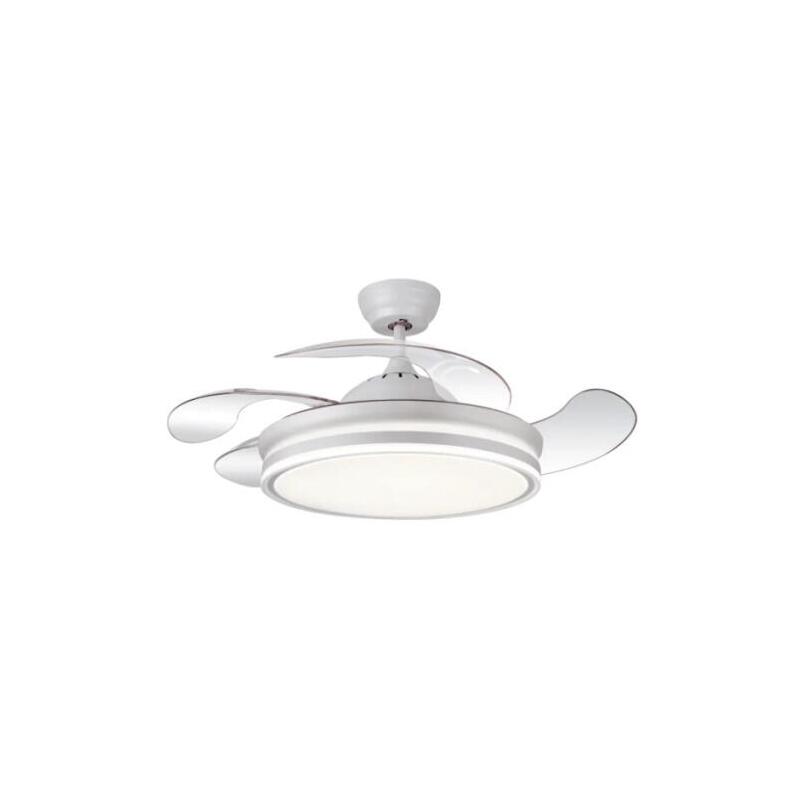 Ventilador Calima Techo 1080 Mm Mando A Distancia 6 Velocidades Luz Led Integrada Acabado En Blanco