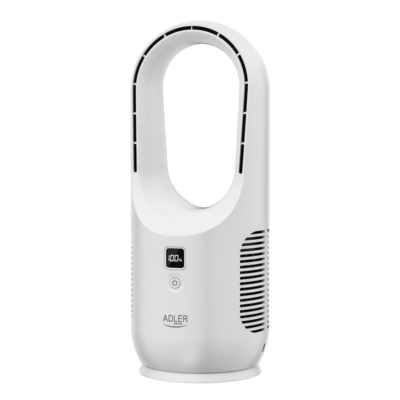 Ventilador De Escritorio Recargable Sin Aspas Adler Ad 7343, Usb, Blanco.