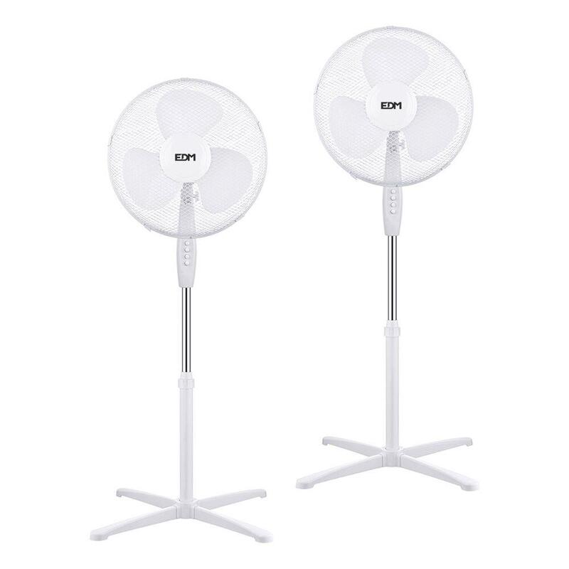 Ventilador De Pie 38 W, Blanco, Ø40 Cm, Pack De 2 Unidades