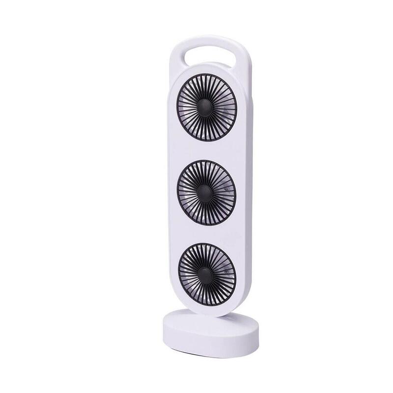 Ventilador De Sobremesa Recargable Blanco Y Negro, 3 Velocidades, 36,5 X 12 X 8,3 Cm