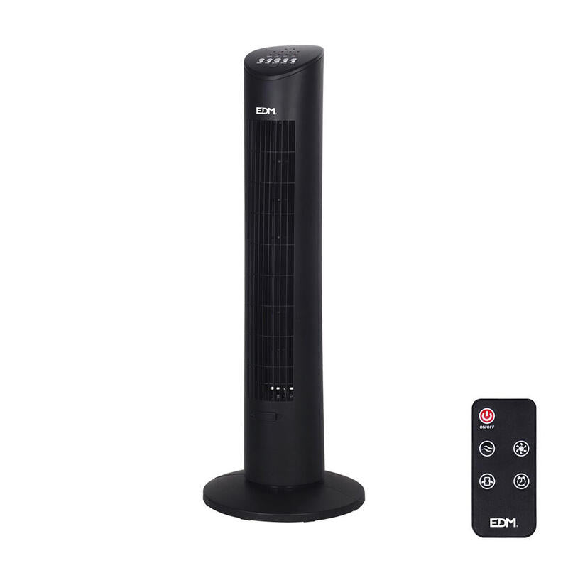 Ventilador De Torre. Potencia: 60w Con Mando A Distancia. Color Negro 28x78,3cm Edm