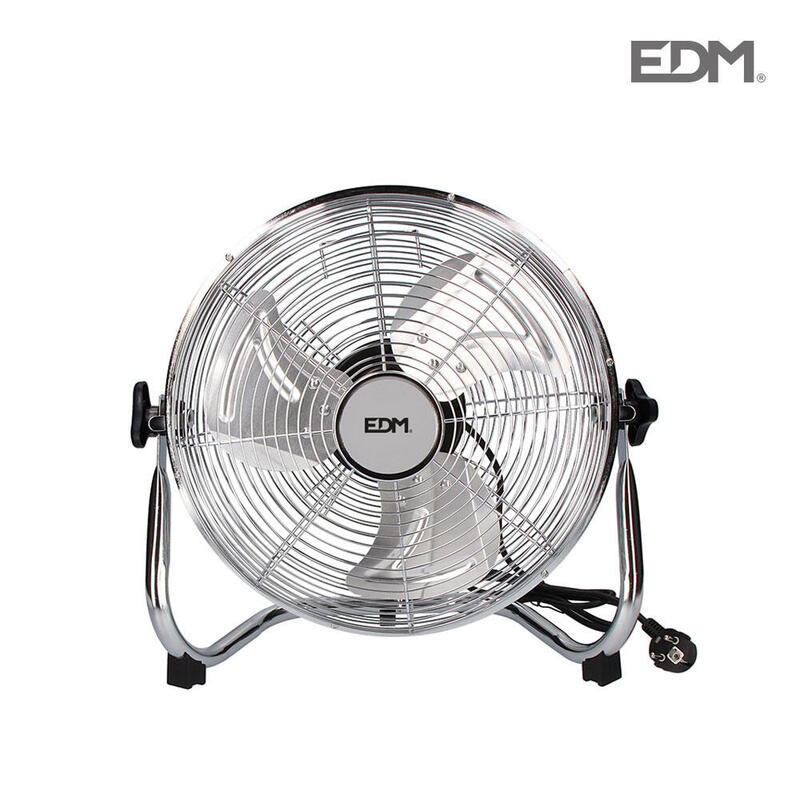 Ventilador Industrial De Suelo Negro 45w Ø Aspas 30 Cm Edm