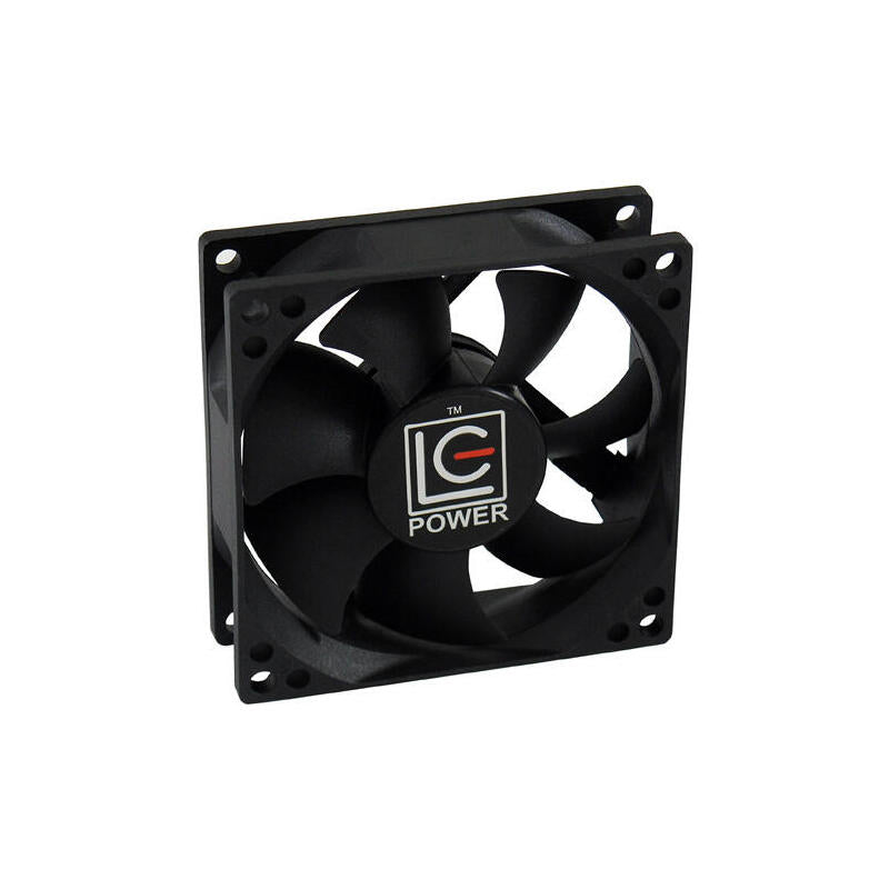 Ventilador, Lc Power Lc-Cf-80, 80 X 80 X 25 Mm, Hidráulico (Cojinete), 4 Pines (Control Térmico Pwm), Negro