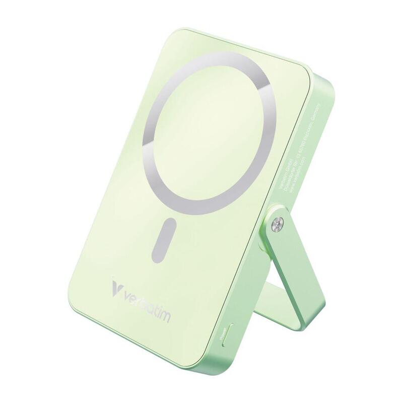 Verbatim Power Bank Mit Standfuss Mag.Wireless 10000ma Grün  32259
