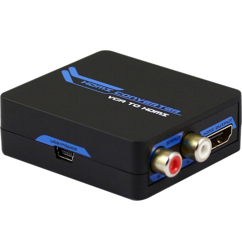 Vga + R/L To Hdmi Mini Converter 1080p