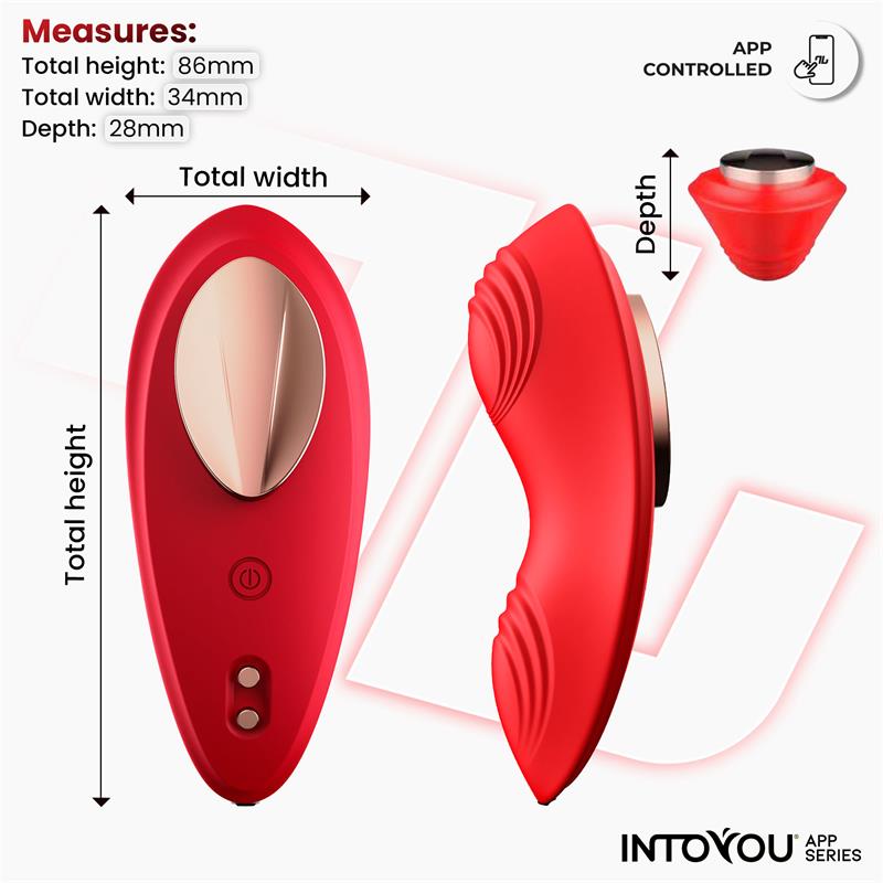 Vibrador De Braguita Silicone  Con App Silicona Doble Capa Rojo