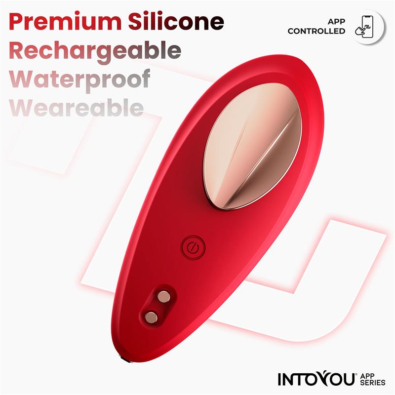 Vibrador De Braguita Silicone  Con App Silicona Doble Capa Rojo