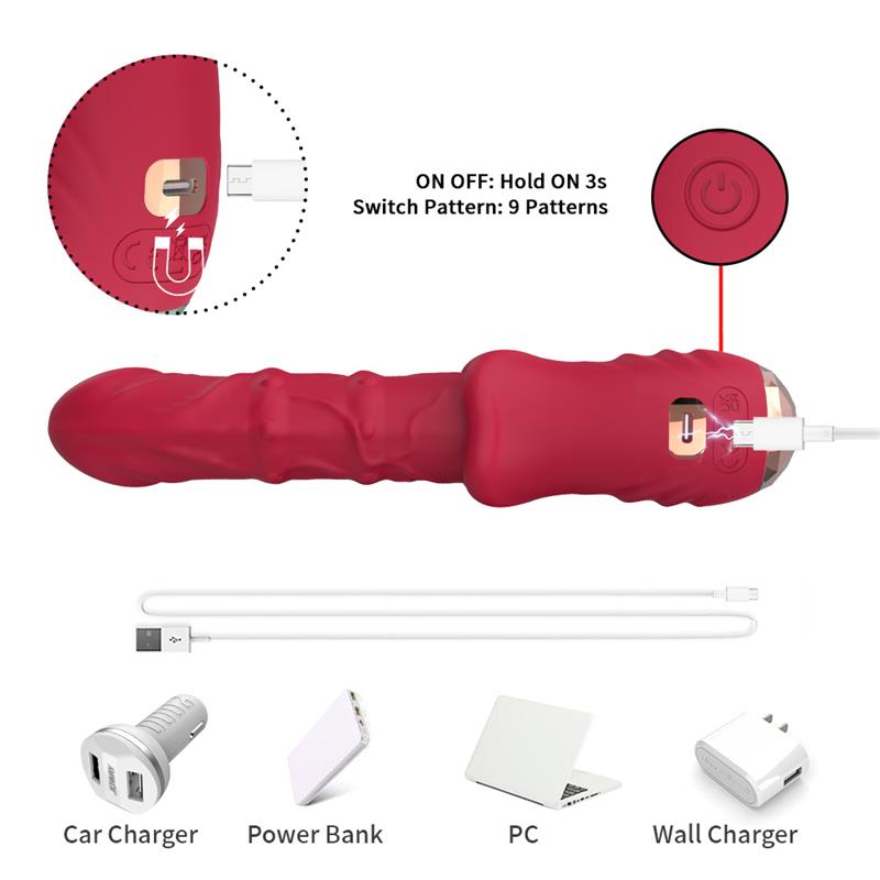 Vibrador Con Calor Y Movimiento Vertical Con Pantalla Digital