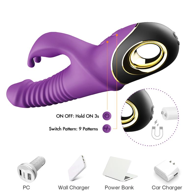 Vibrador Con Thrusting Y Oscilación 360º Purpura