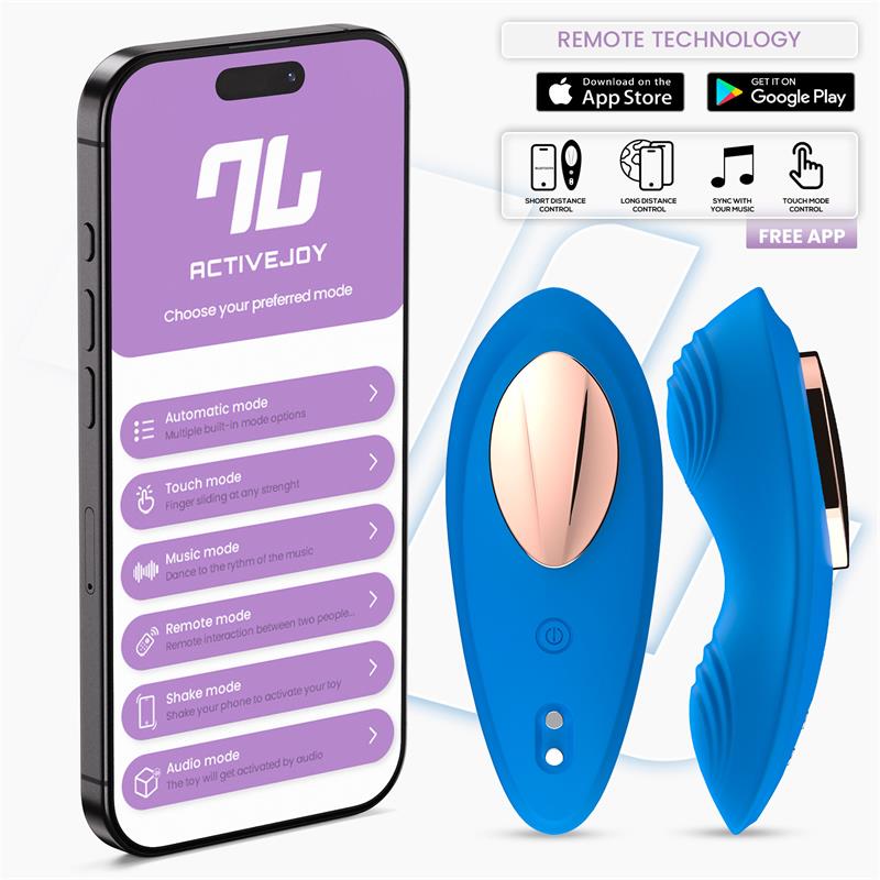 Vibrador De Braguita Silicone  Con App Silicona Silicona Azul