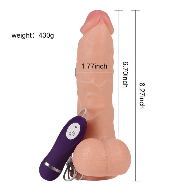 Vibrador Realista Control Remoto Adam 21 Cm