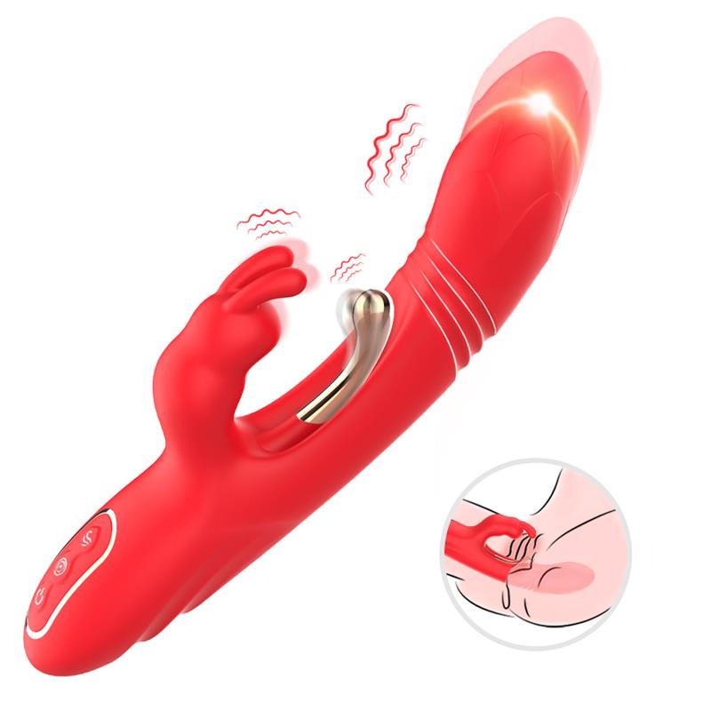 Vibrador Tickler Con Thrusting Silicona Líquida