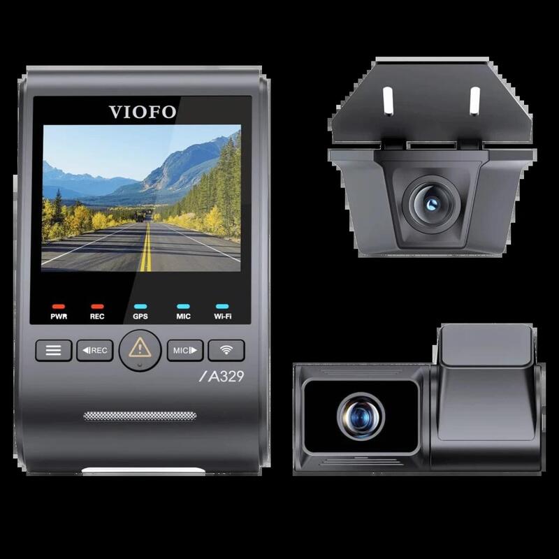 Viofo A329tw 3ch 4k Delantera + 2k Cámara Teleobjetivo + 2k Waterproof Camera Trasera - Dashcam