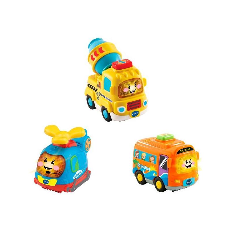 Vtech Hace Velocistas Para Bebés: Entrenador De 3 Conjuntos, Helicóptero, Mezclador De Concreto, Vehículo De Juego 80-242184