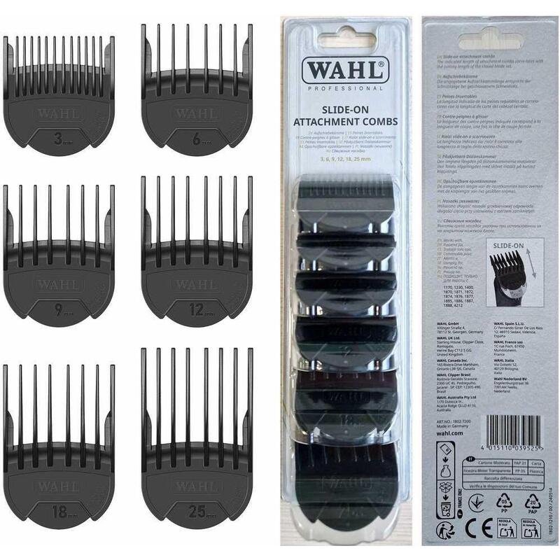 Wahl 1802-7200 Attachment Comb Set 6pcs (3 6 9 12 18 25 Mm)