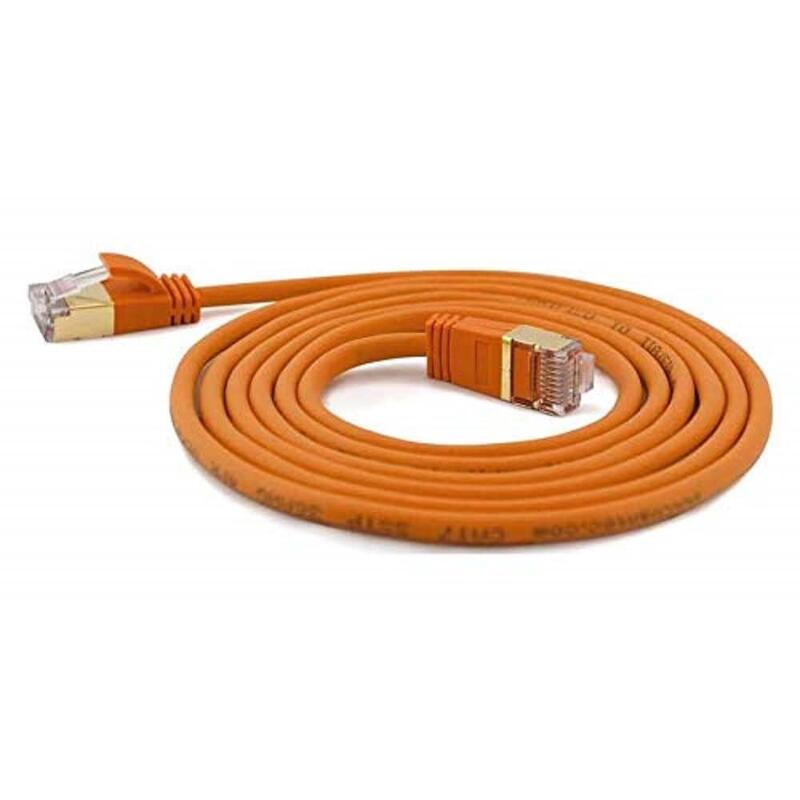 Wantec Cable De Red Smp Cat7 Me. Cat6a D=4mm 0,50m Naranja