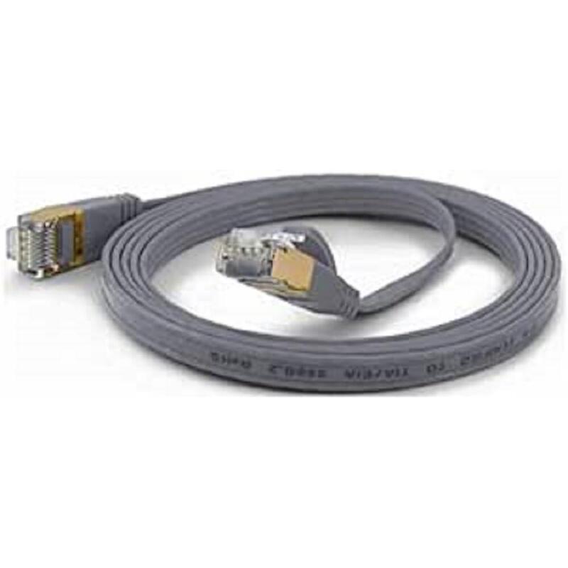 Wantecwire Ftp, Cable Extraplano Cat6a, Q = 1,6x6,5 Mm, Gris, Longitud 0,20 M