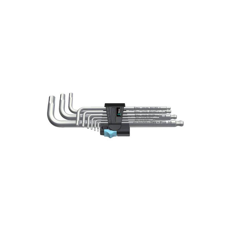 Wera 3950/9 Hex-Plus Stainless 1 Winkelschlüsselsatz, 9-Teilig, Schraubendreher 05022720001
