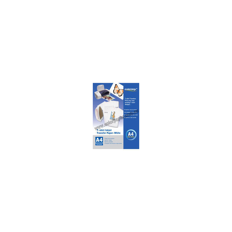 White T-Shirt Transfer Paper 120g/M2  A4 5 Fogli