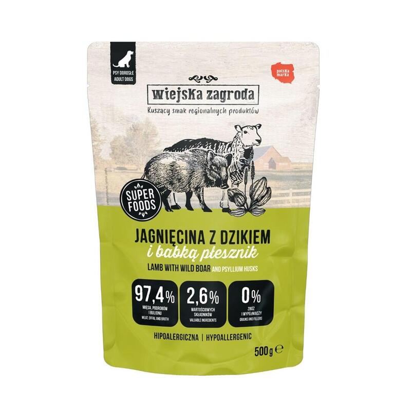 Wiejska Zagroda Lamb With Wild Boar - Comida Húmeda Para Perros - 500g